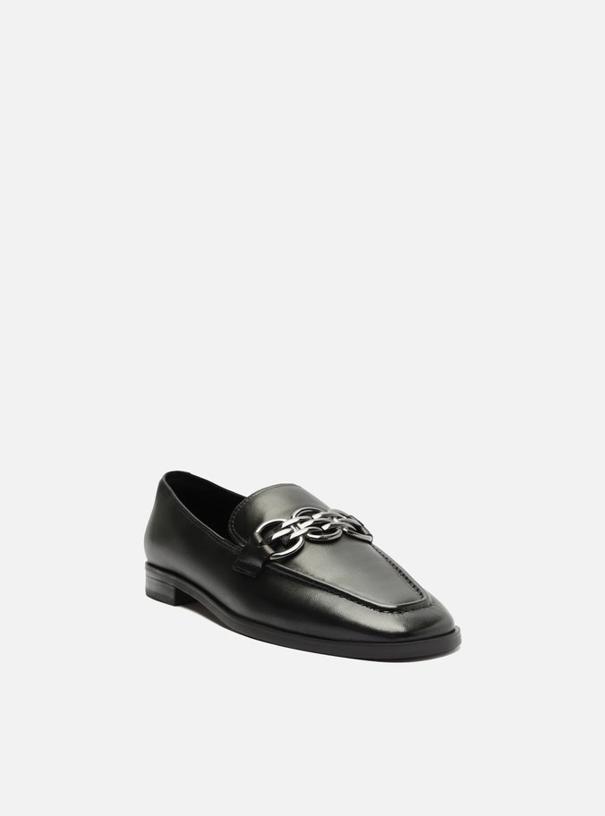 Mocassim Preto Couro Bridão Elos