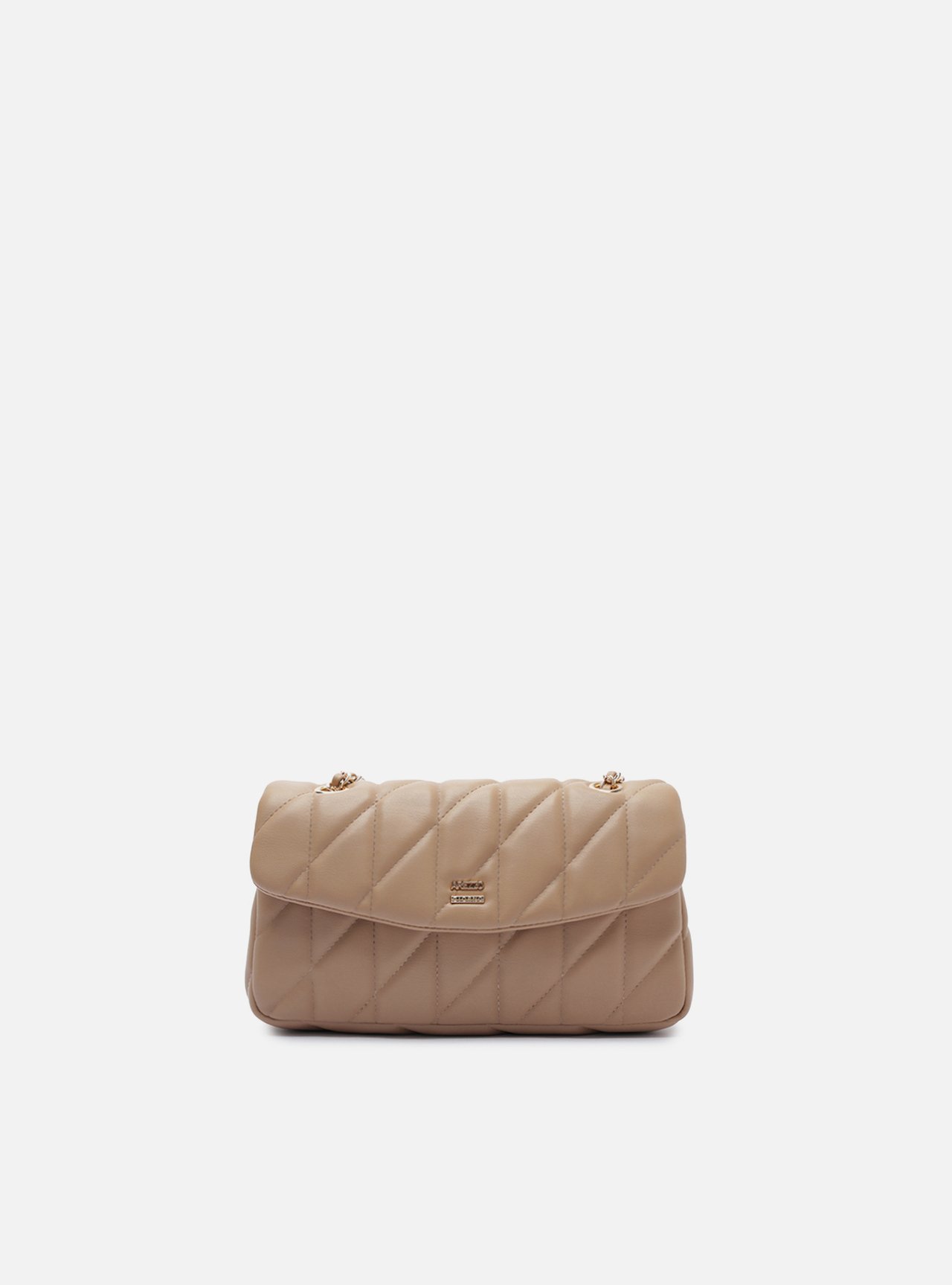 Bolsa Tiracolo Marrom Média Matelassê Corrente — foto 1
