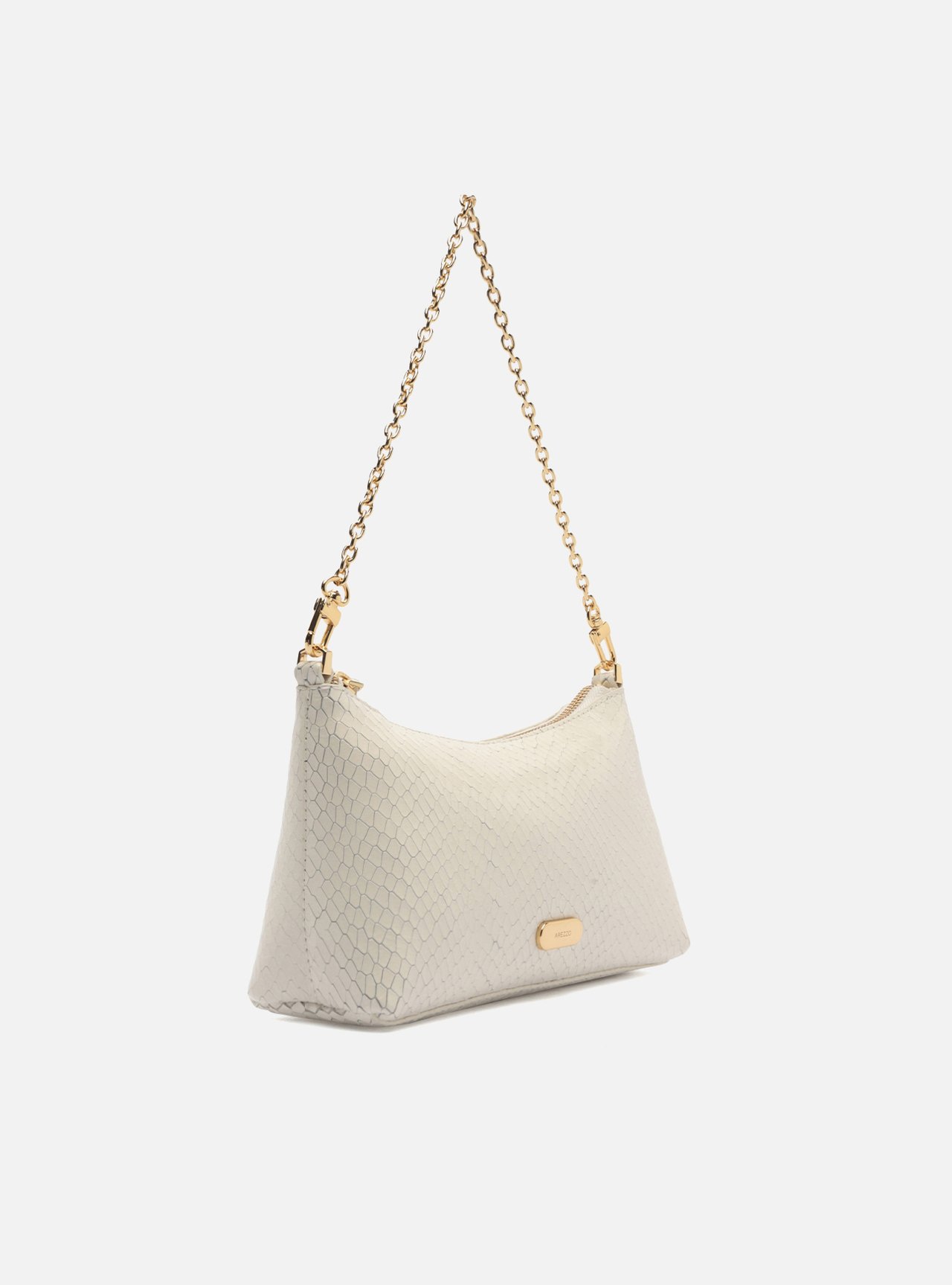 Bolsa Shoulder Preta Couro Média Snake Corrente — foto 5