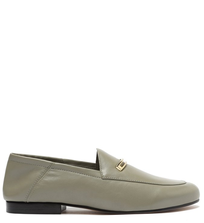 Mocassim Verde Couro Rasteiro