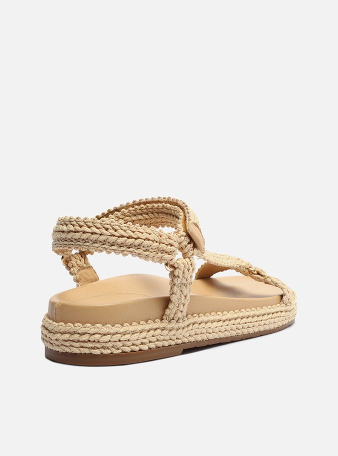 Sandália Nude Texturizada Flatform Maju