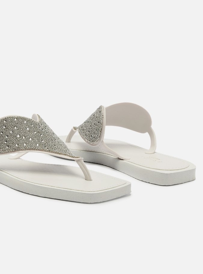 Chinelo de Dedo Branco Recouro Square Heart