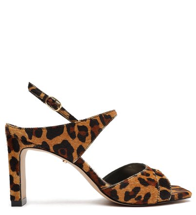 Sandália Animal Print Pelo Salto Bloco