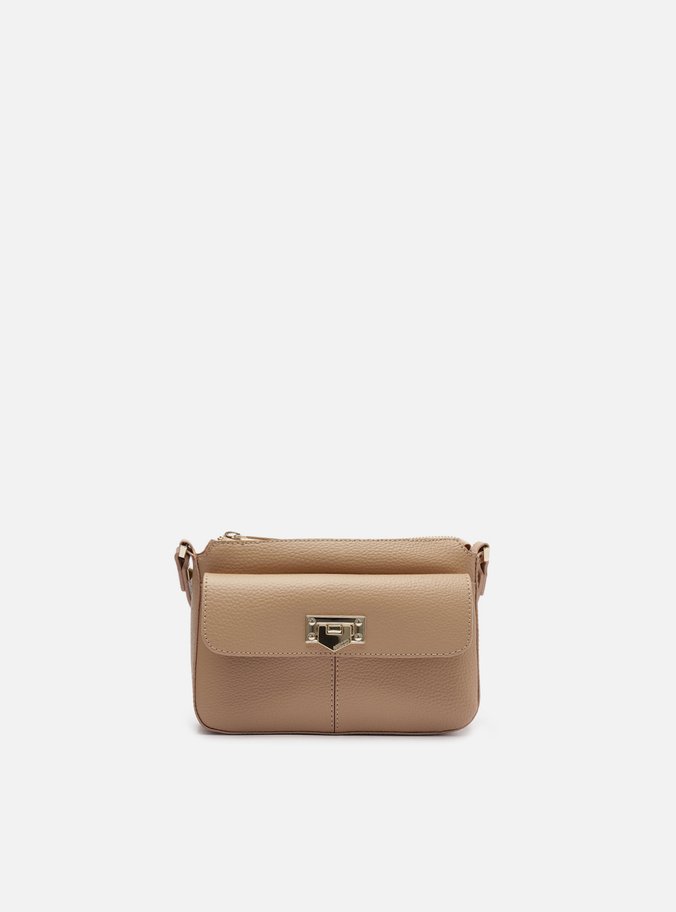 Bolsa Tiracolo Bege Pequena Encaixe Metal