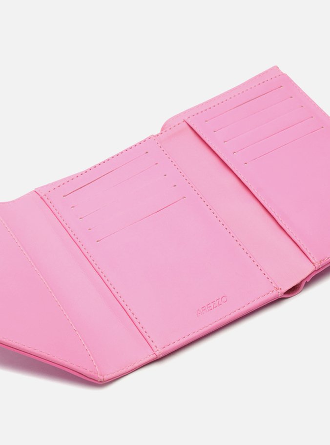 Carteira Rosa Couro Envelope