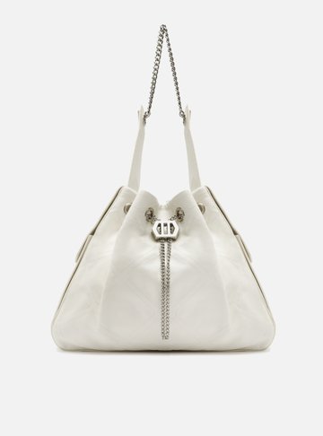 Bolsa Hobo Branca Couro Grande Matelassê