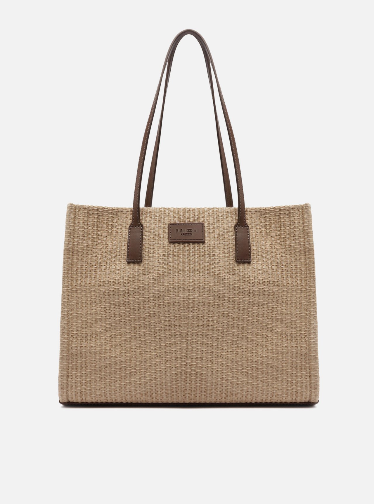 Bolsa Tote Marrom Palha Sicília Grande Brizza — foto 1