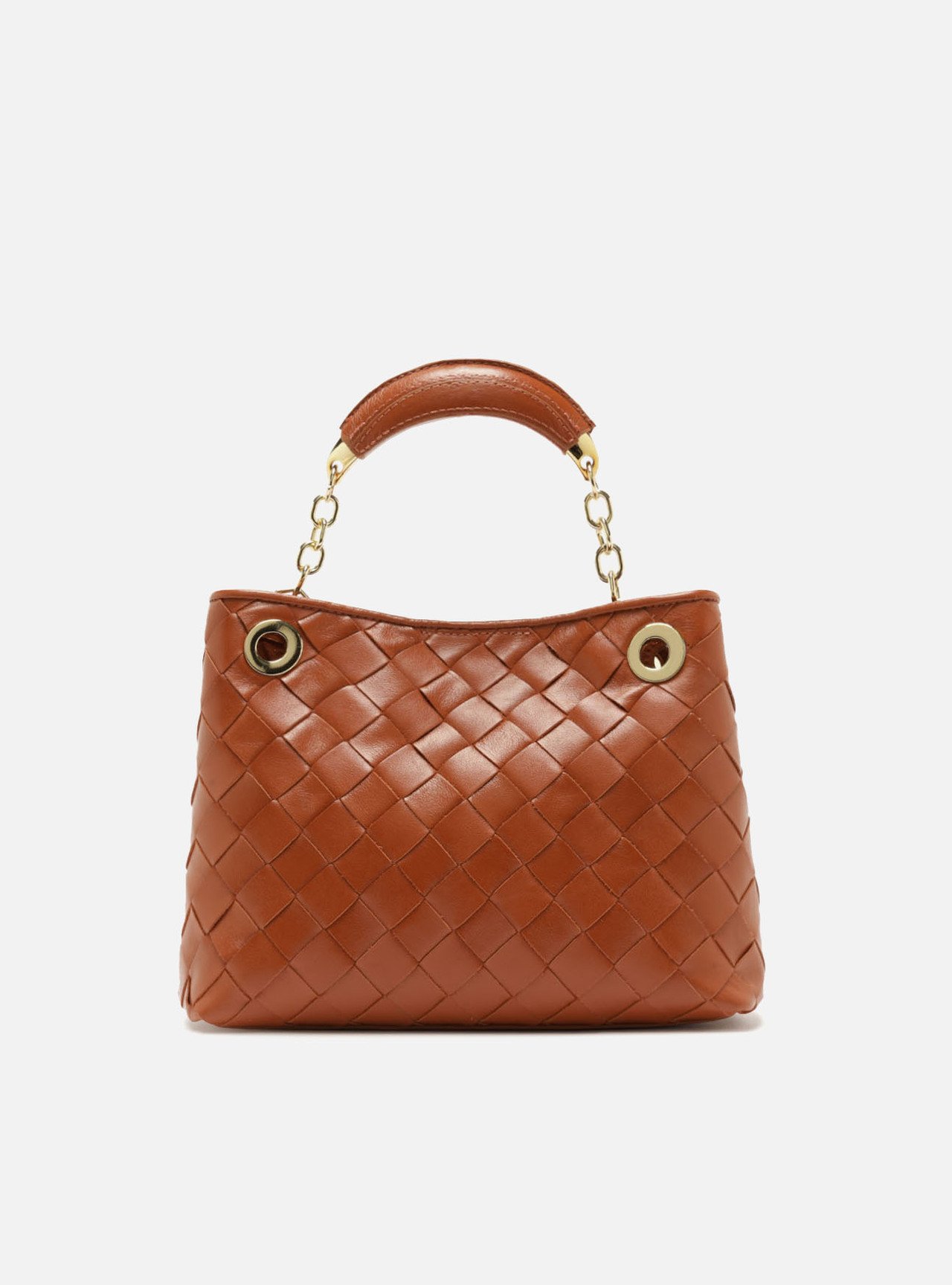 Bolsa Tote Laranja Couro Média — foto 1
