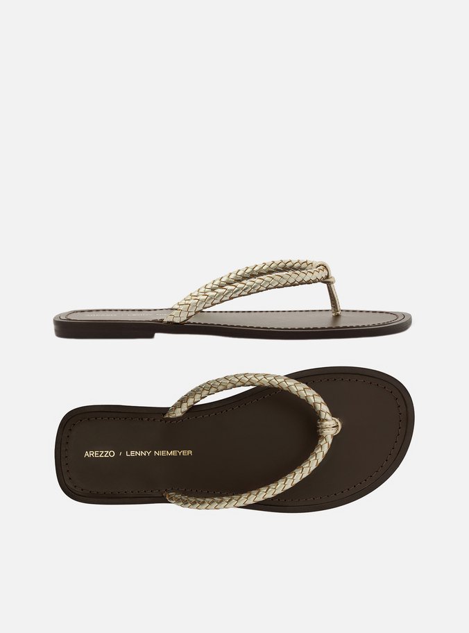 Rasteira Dourada Flip Flop Lenny Niemeyer
