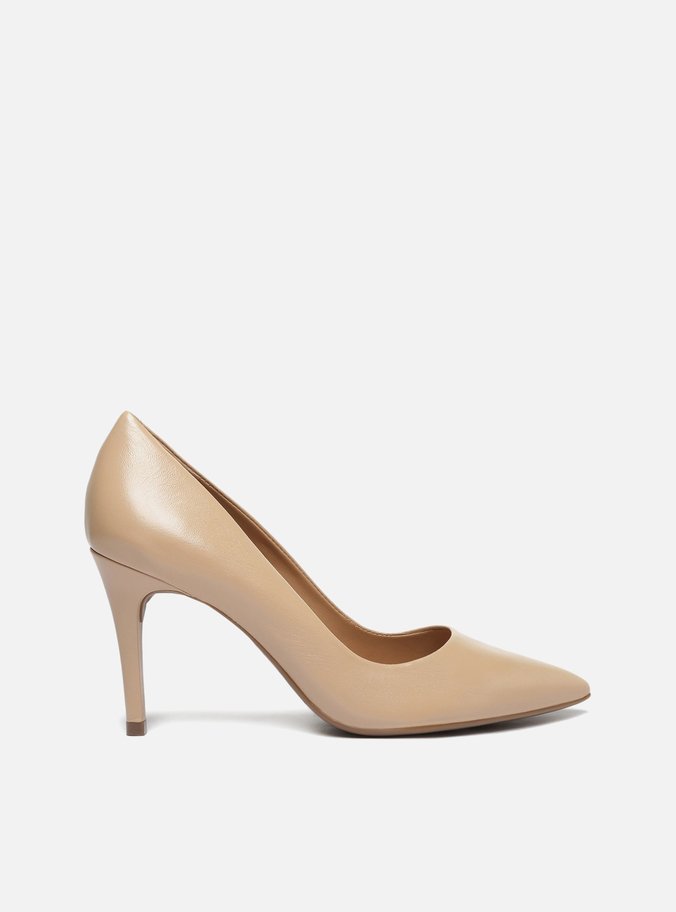 Scarpin Couro Nude Bico Fino