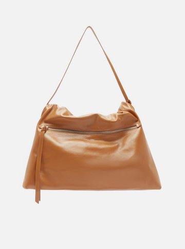 Bolsa Tiracolo Marrom Couro Grande Bolso