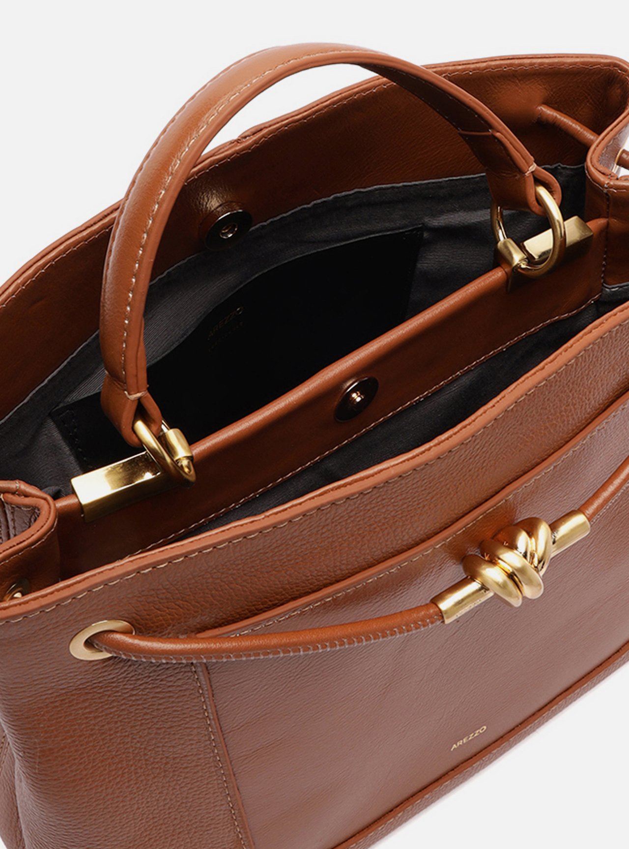 Bolsa Tote Marrom Couro Helena Grande Nó — foto 4