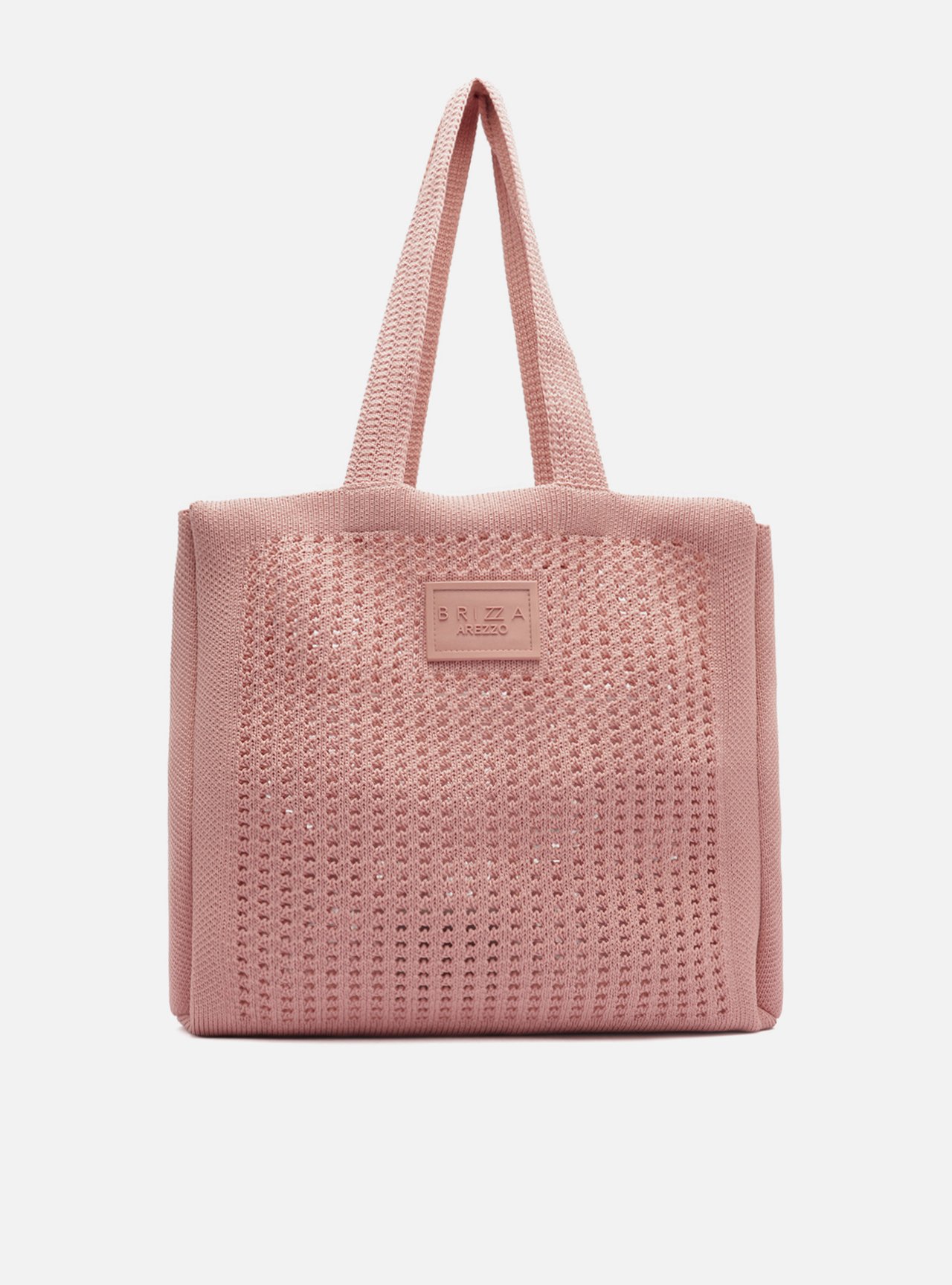 Bolsa Shopping Rosa Knit Grande Brizza — foto 1