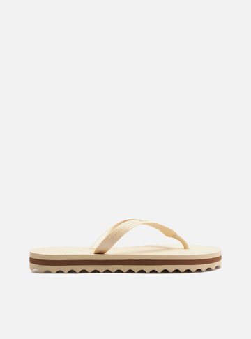 Arezzo — Chinelo de Dedo Off White Flatform Tiras Brizza