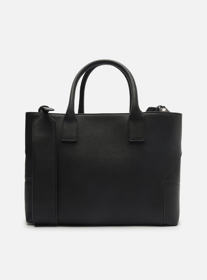 Bolsa Tote Preta Grande Recortes