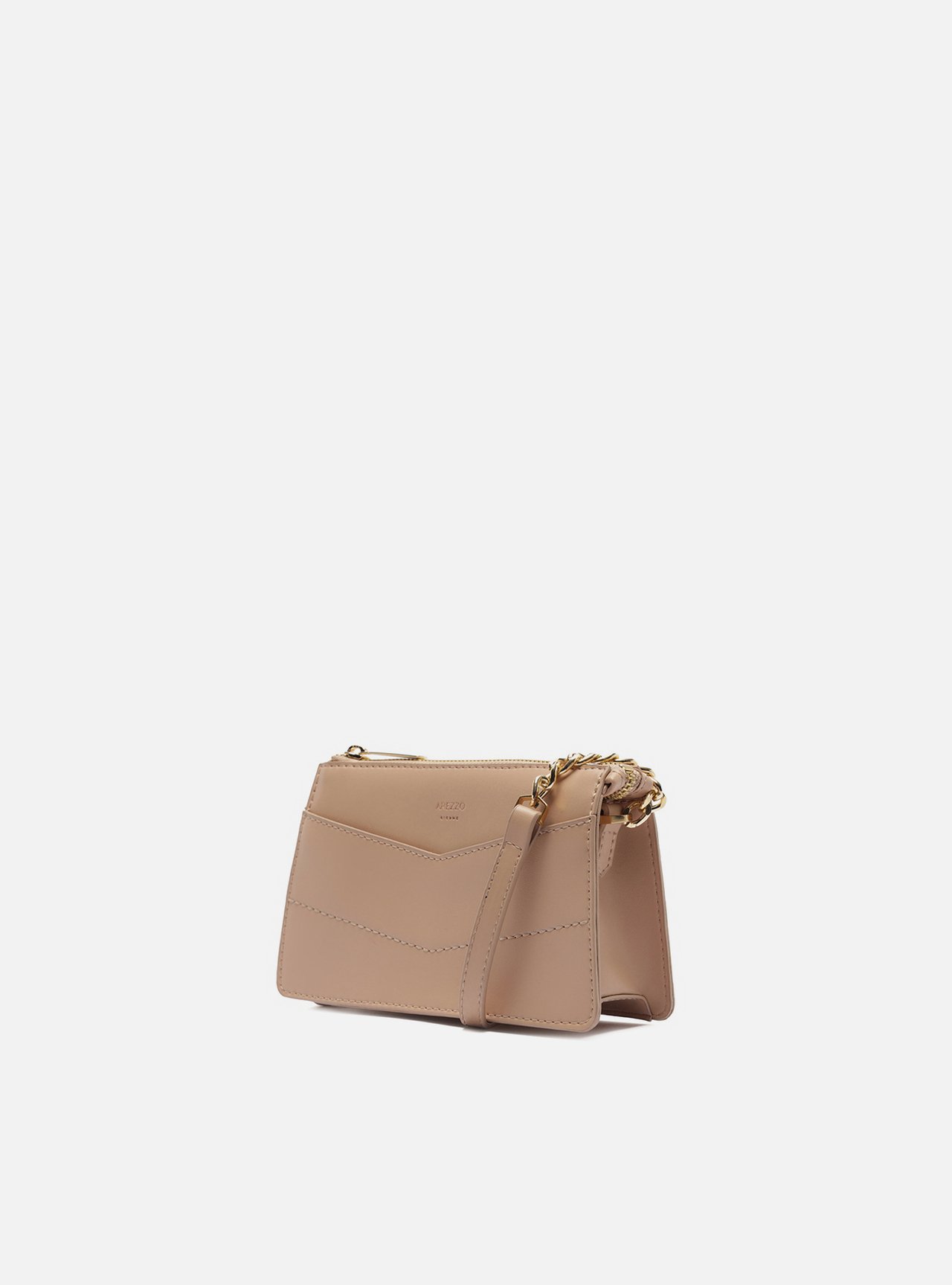 Bolsa Tiracolo Bege Pequena Costuras — foto 2