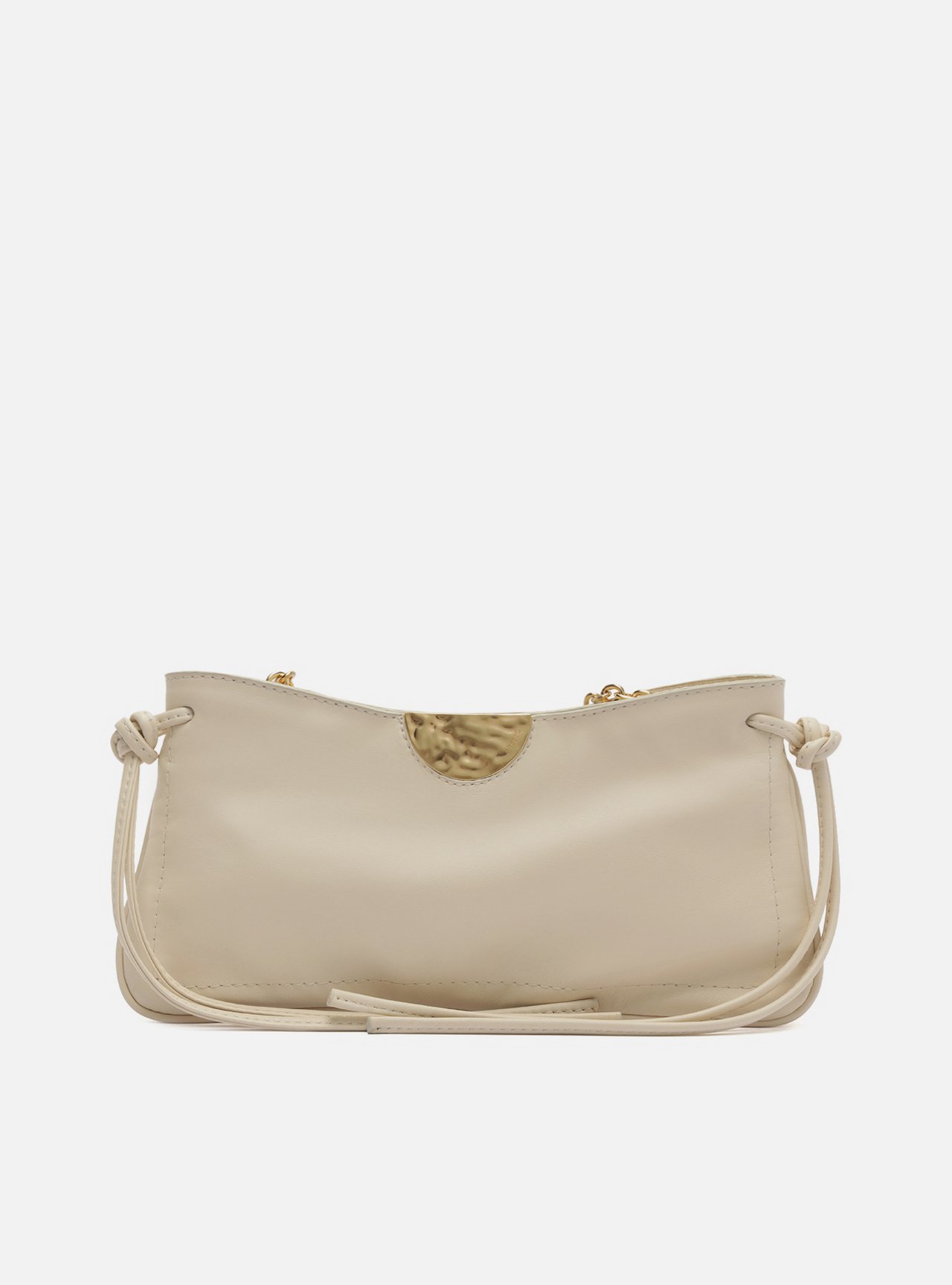Bolsa Shoulder Branca Couro Grande Corrente — foto 1