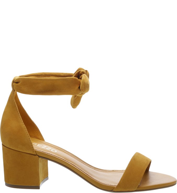 Sandália Isabelli Nobuck Lace Up Bloco Old Yellow