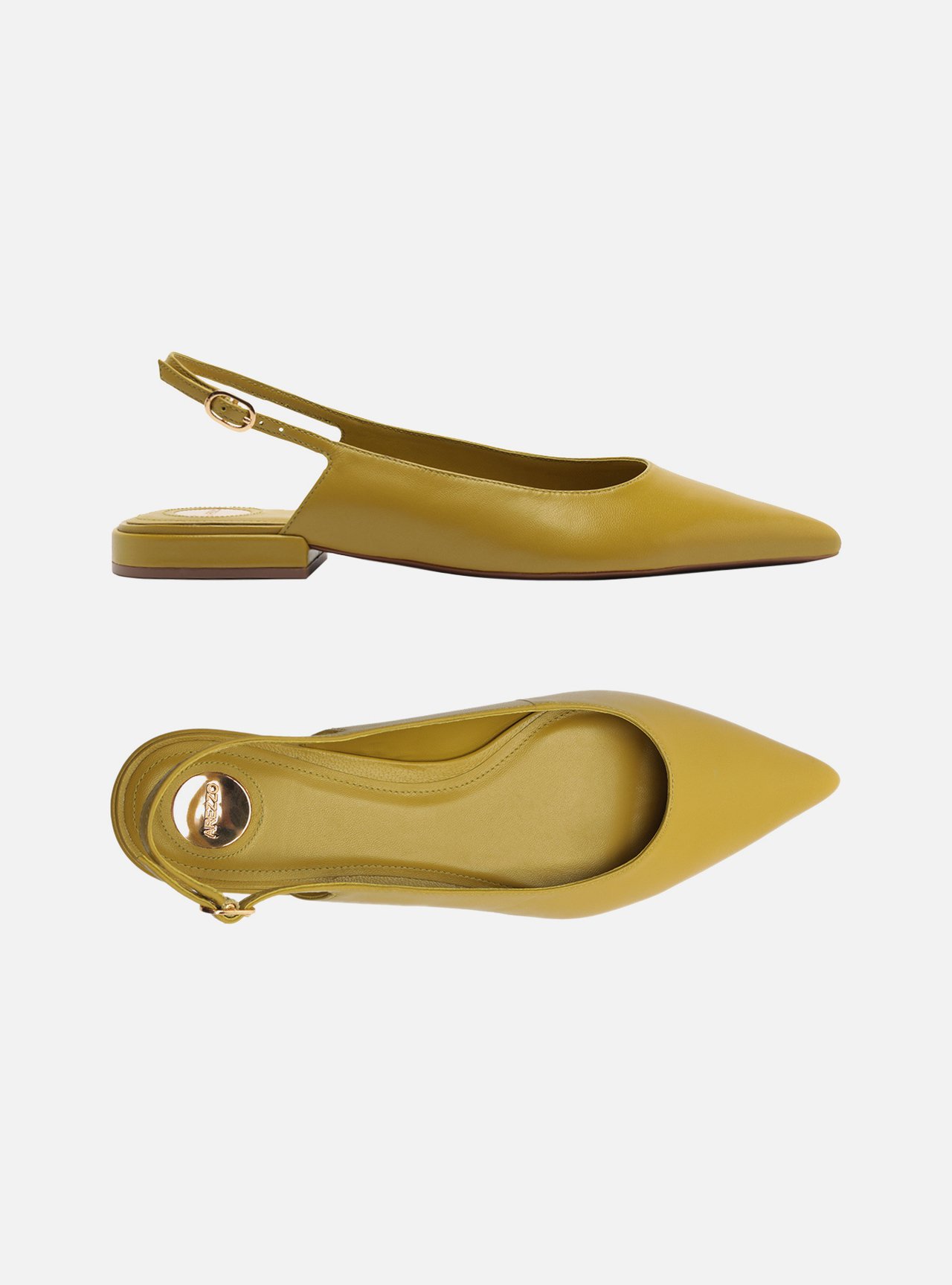 Sapatilha Verde Couro Slingback Bico Fino — foto 5