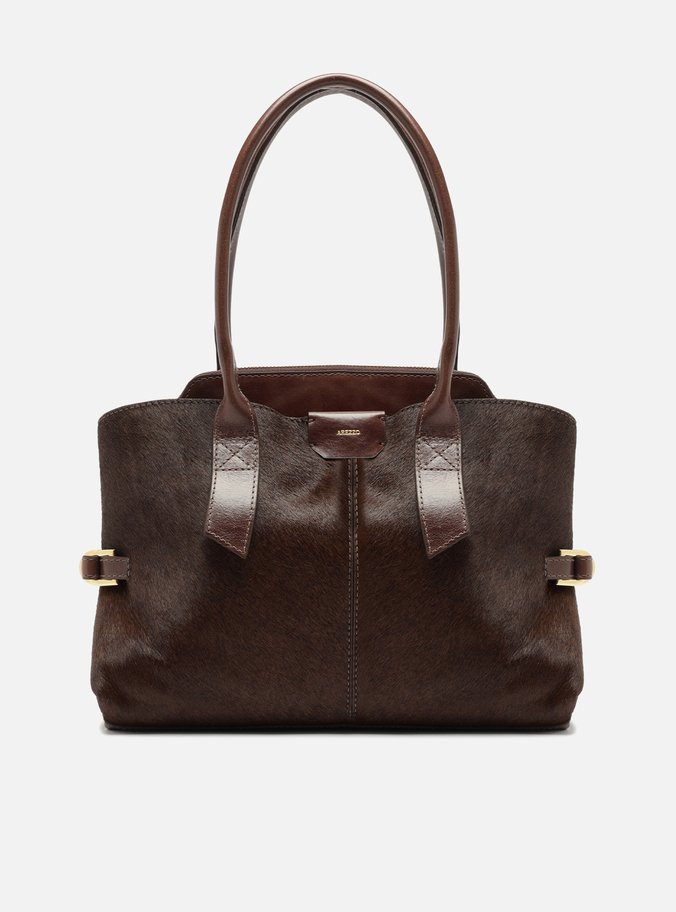 Bolsa Tote Marrom Pelo Couro Grande