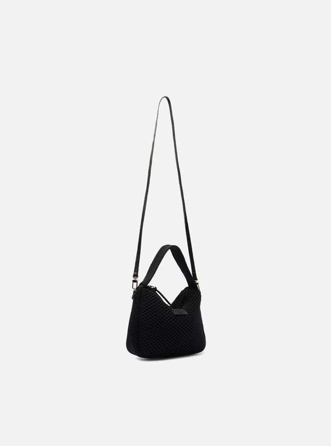 Clutch Preta Pequena Multimaterial Brizza