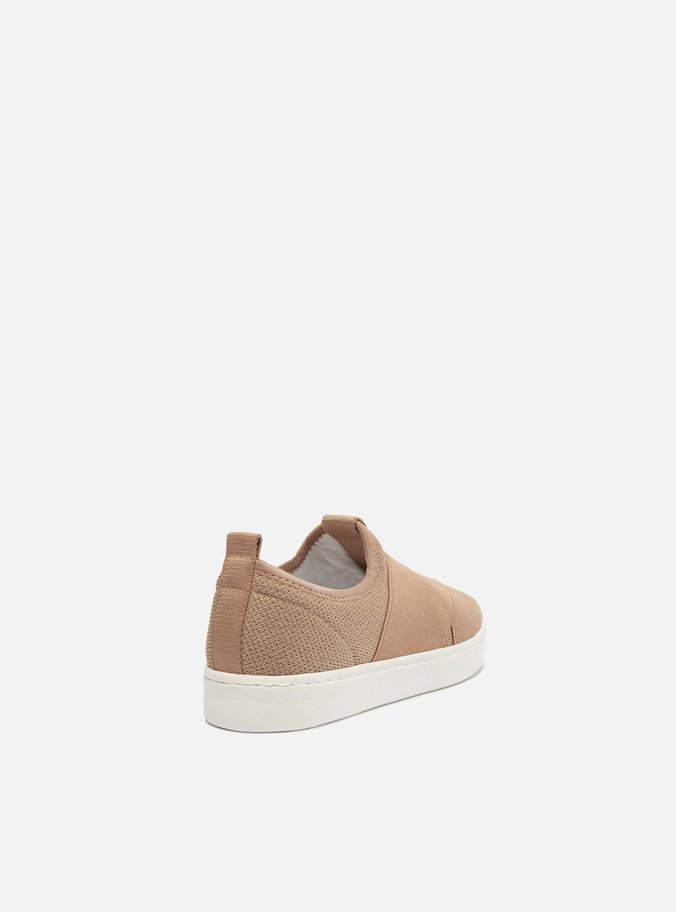 Tênis Slip On Nude Tecido Elásticos