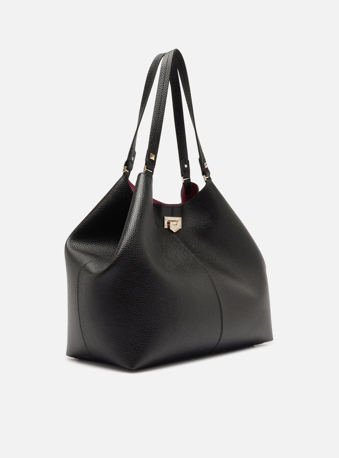 Bolsa Shopping Preta Grande Encaixe Metal