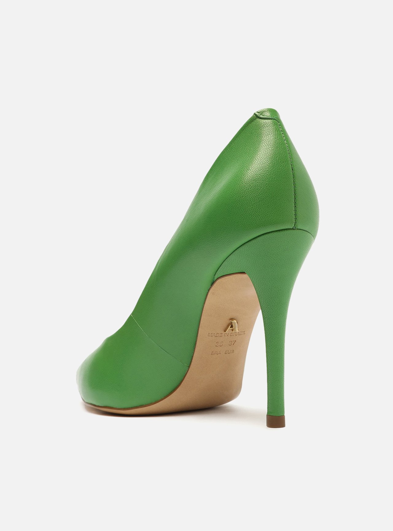 【18％OFF】 Fino Alto Salto Couro Verde Scarpin Color Arezzo | ベース