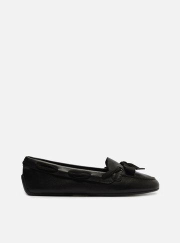 Arezzo — Mocassim Preto Bico Redondo Laço