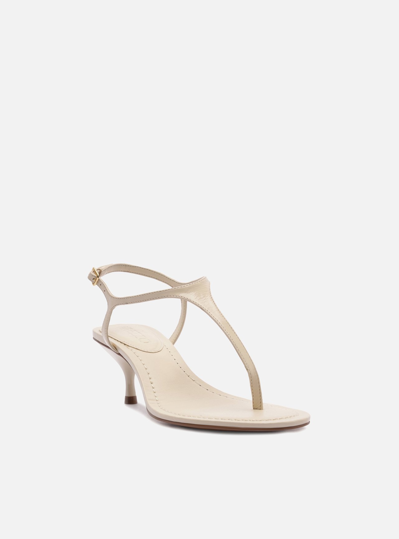 Sandália Off White Salto Kitten Tira Thong — foto 2