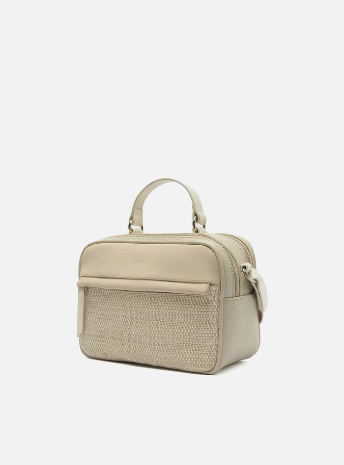 Bolsa Tiracolo Bege Prione Média Palha