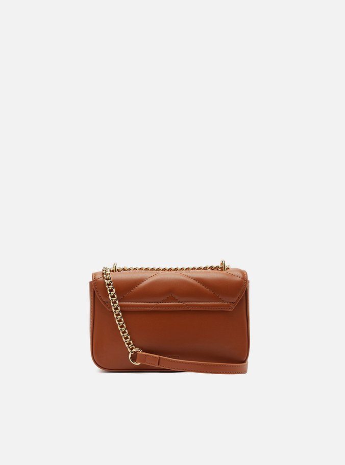 Bolsa Tiracolo Marrom Matelassê Corrente Pequena