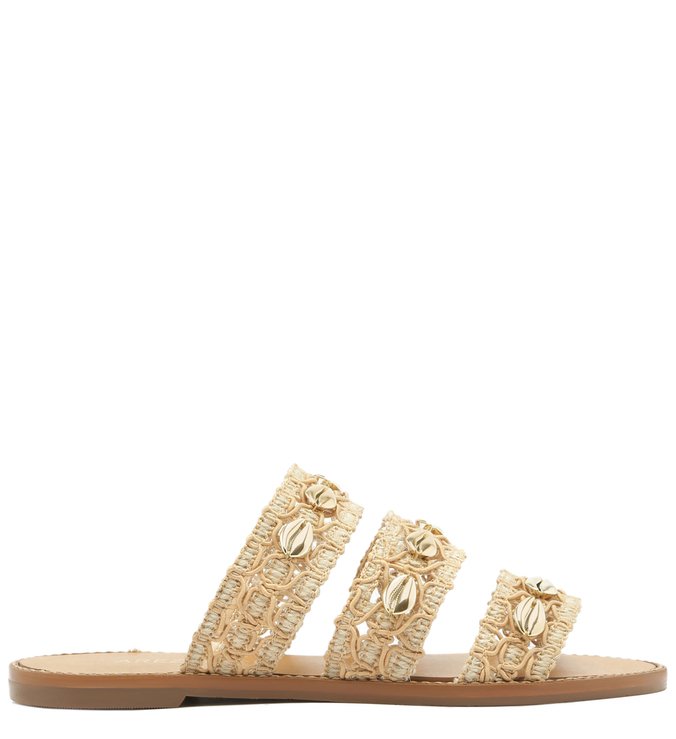 Rasteira Juta Tiras Búzios Natural