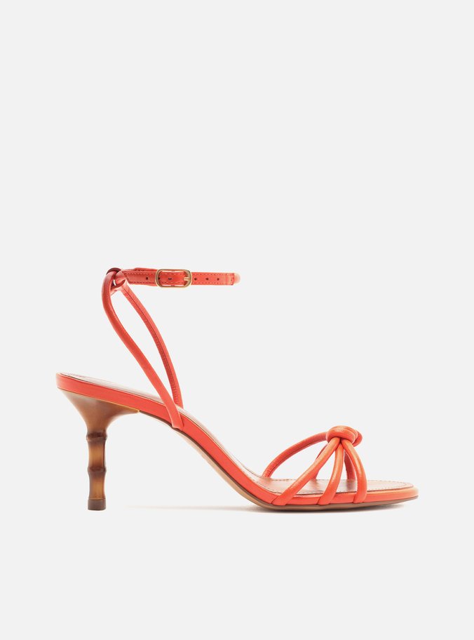 Sandália Laranja Salto Fino