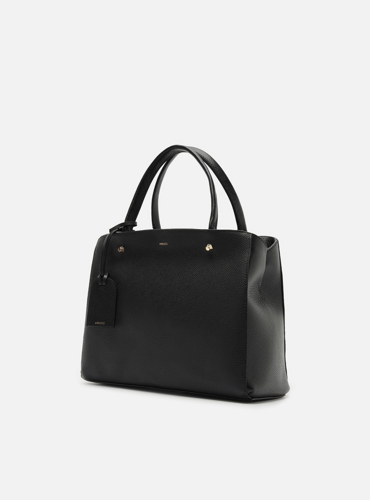 Bolsa Tote Preta Couro Bella Média — foto 2
