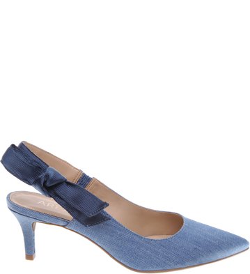 Scarpin Slingback Jeans Lightblue