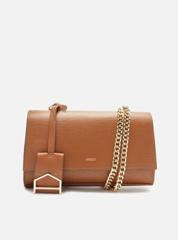 Bolsa Tiracolo Marrom Couro Abraccio Pequena