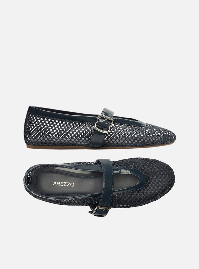 Sapatilha Azul Tela Fivela