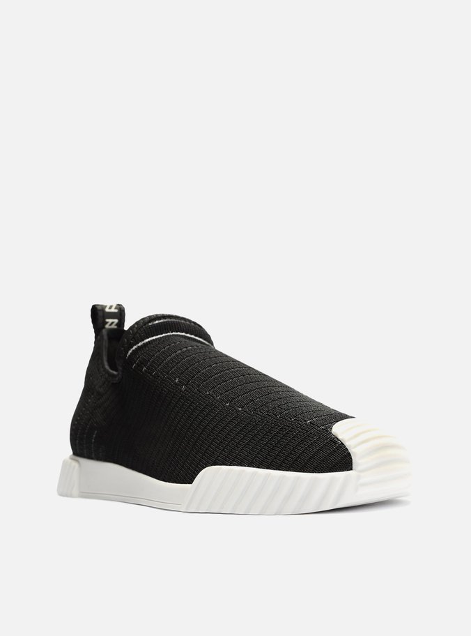 Slip On Preto Knit Sola Baixa Tira Borracha