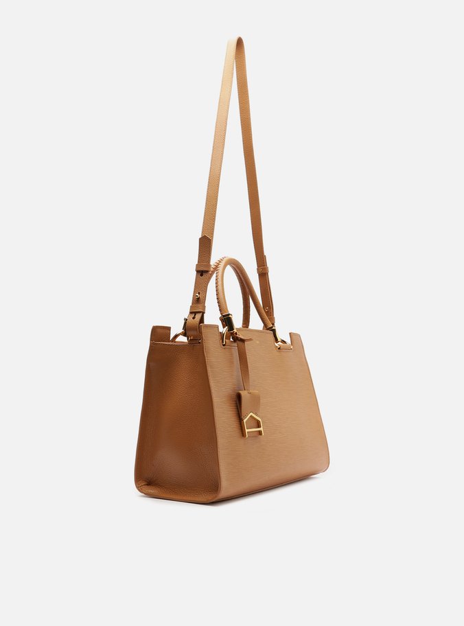 Bolsa Tote Marrom Clara Couro Abraccio Grande