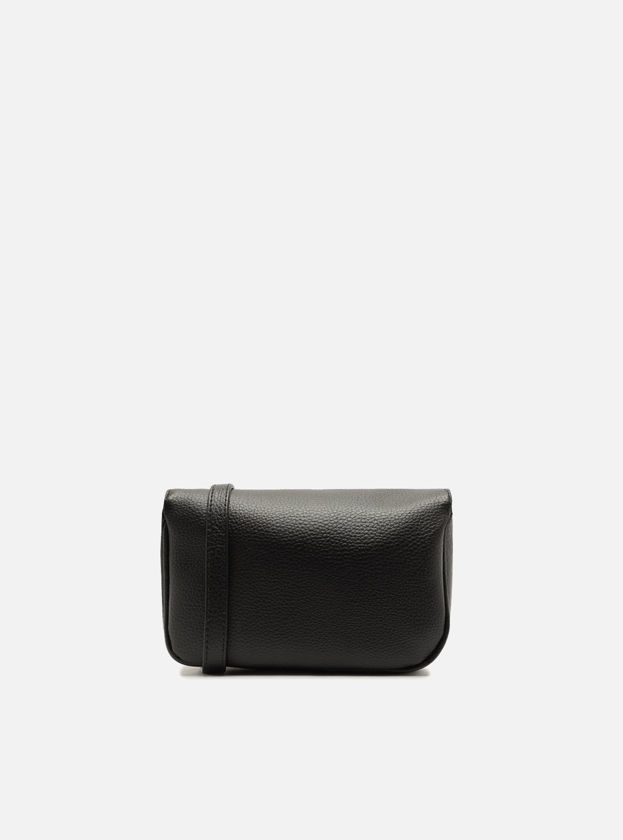 Bolsa Tiracolo Preta Pequena Granulada Nó — foto 3