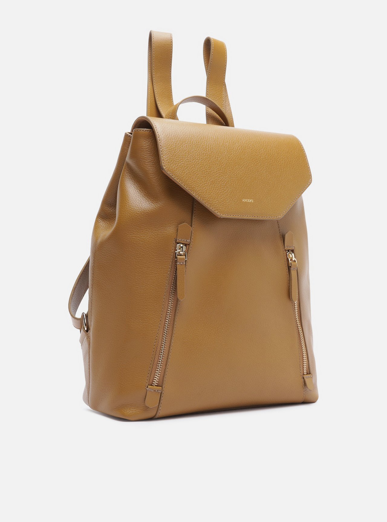 Bolsa Mochila Marrom Couro Grande Granulada — foto 5