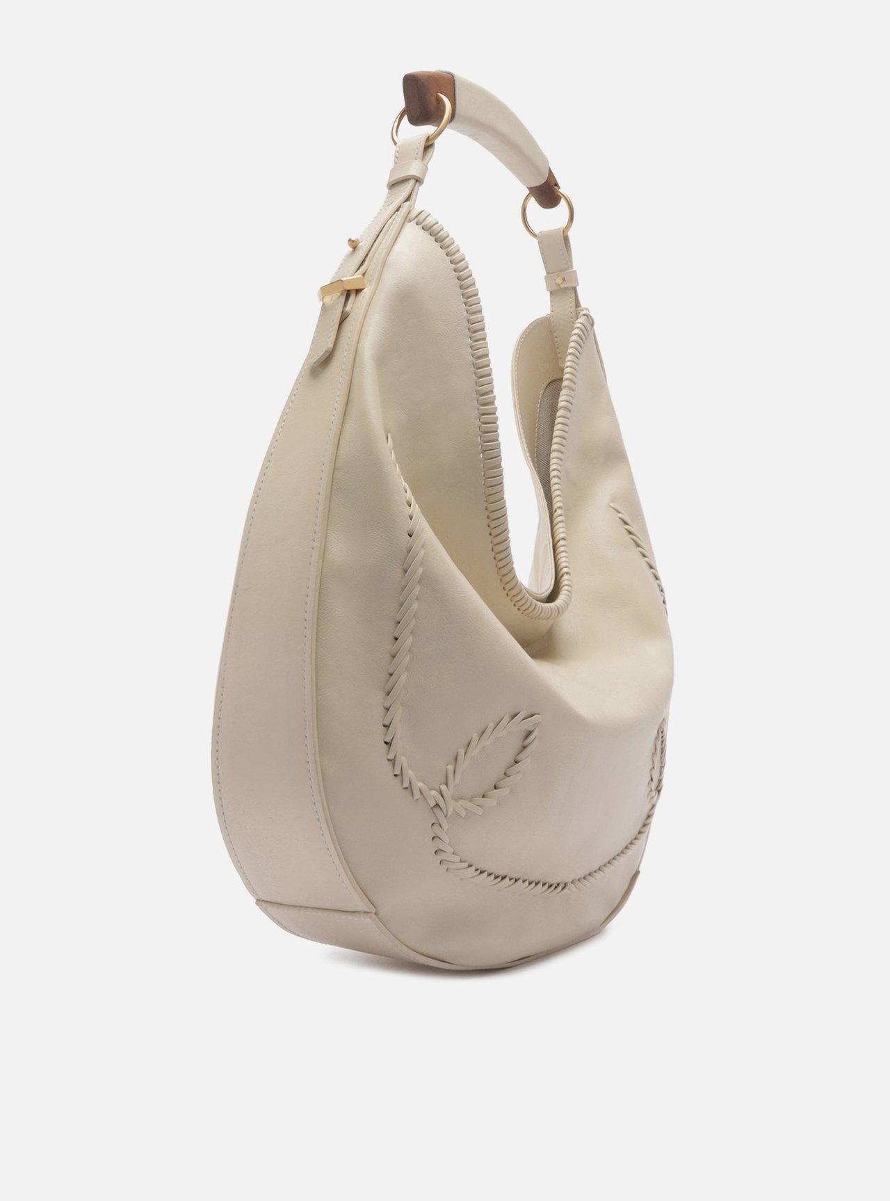 Bolsa Hobo Off White Couro Grande Tressê — foto 5