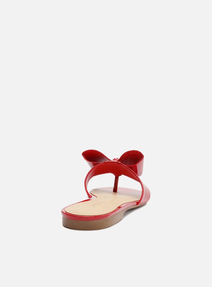 Rasteira Vermelha Minimalista Laço