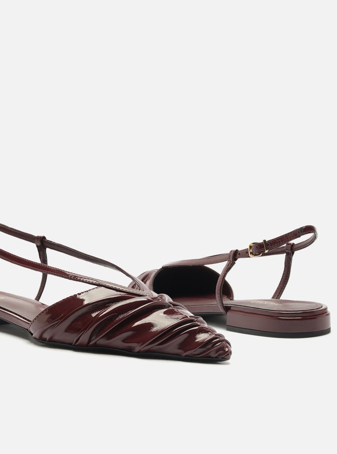 Sapatilha Vermelha Verniz Bico Fino Slingback