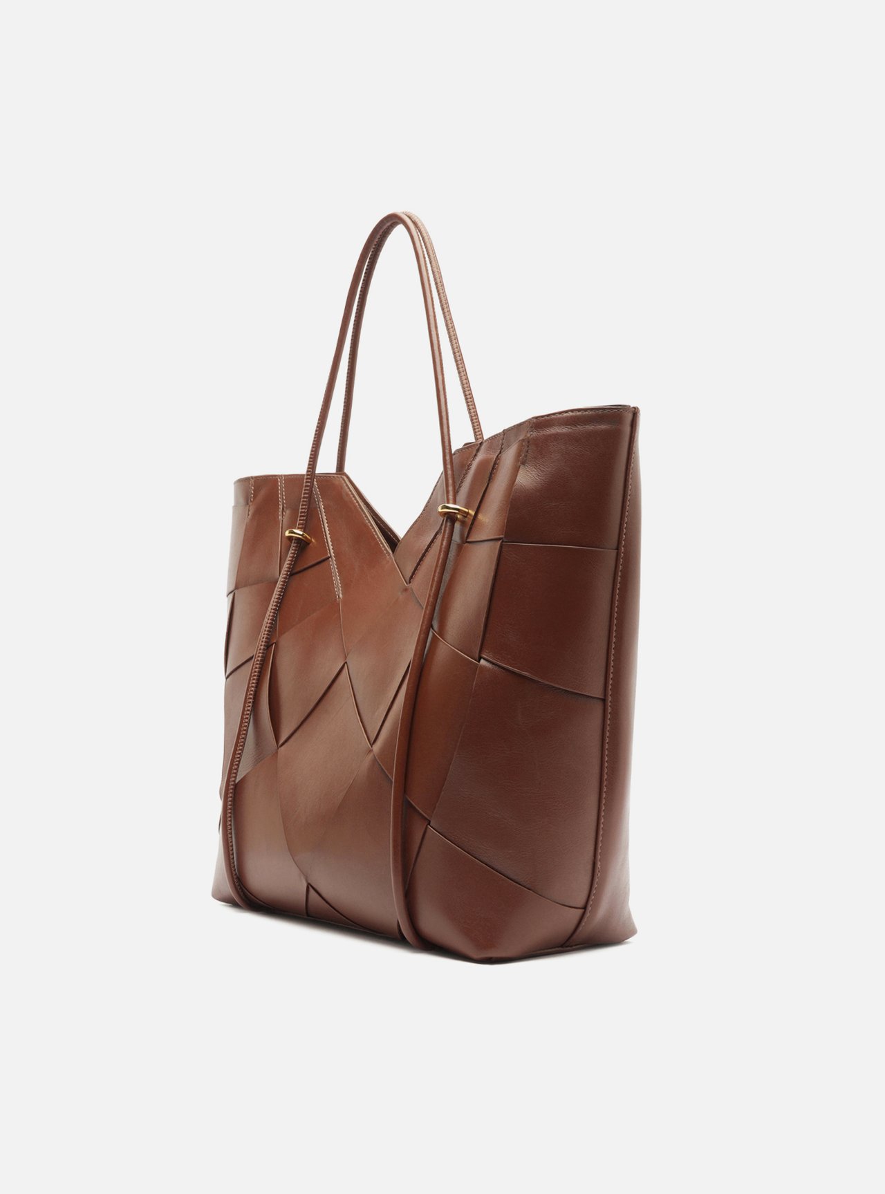 Bolsa Shopping Marrom Couro Tressê V — foto 2