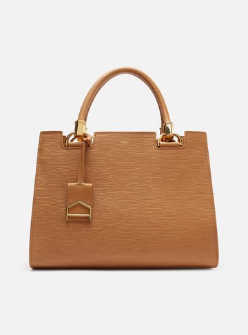 Bolsa Tote Marrom Clara Couro Abraccio Grande