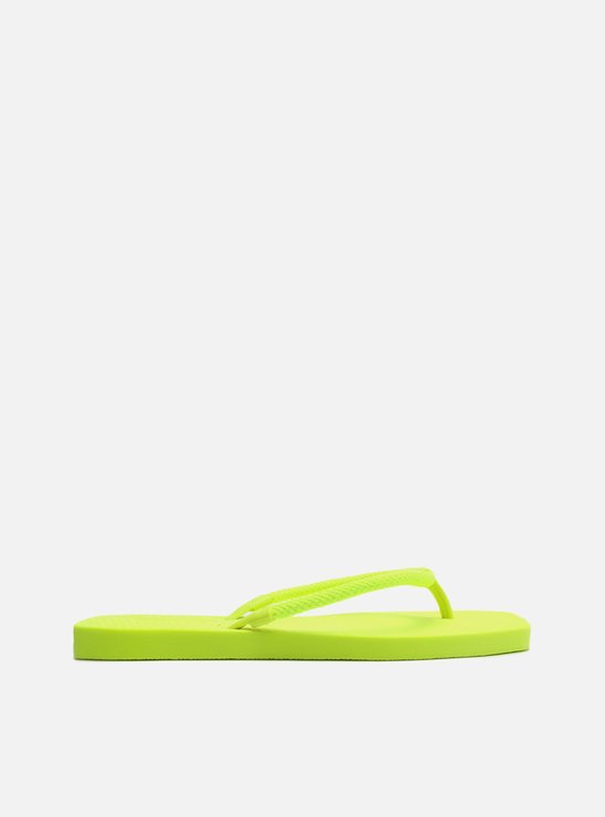 Chinelo Verde Lime Bico Quadrado Brizza Square Neon
