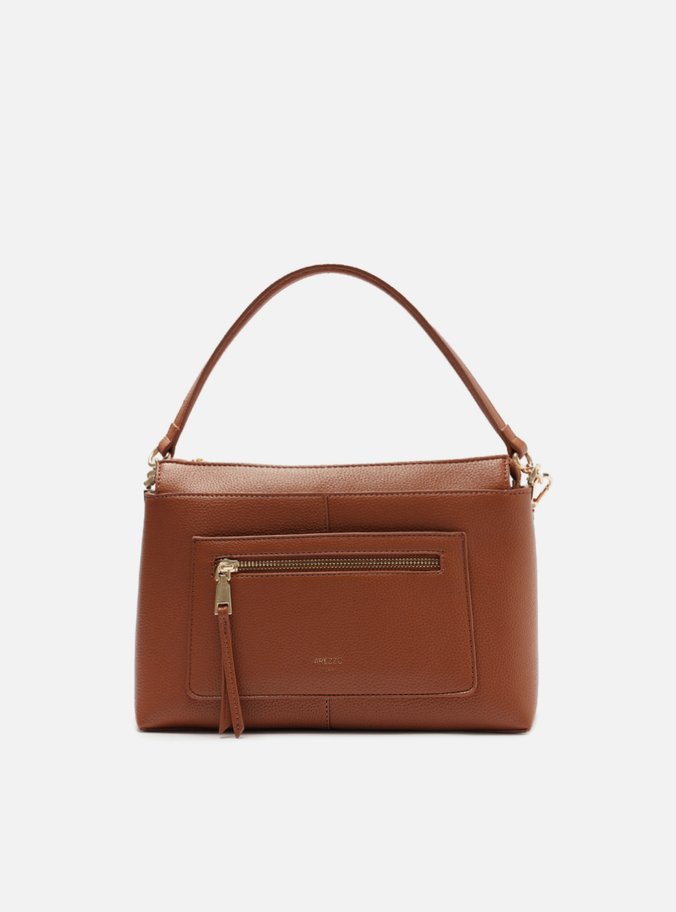 Bolsa Tote Marrom Média Bolso Frontal
