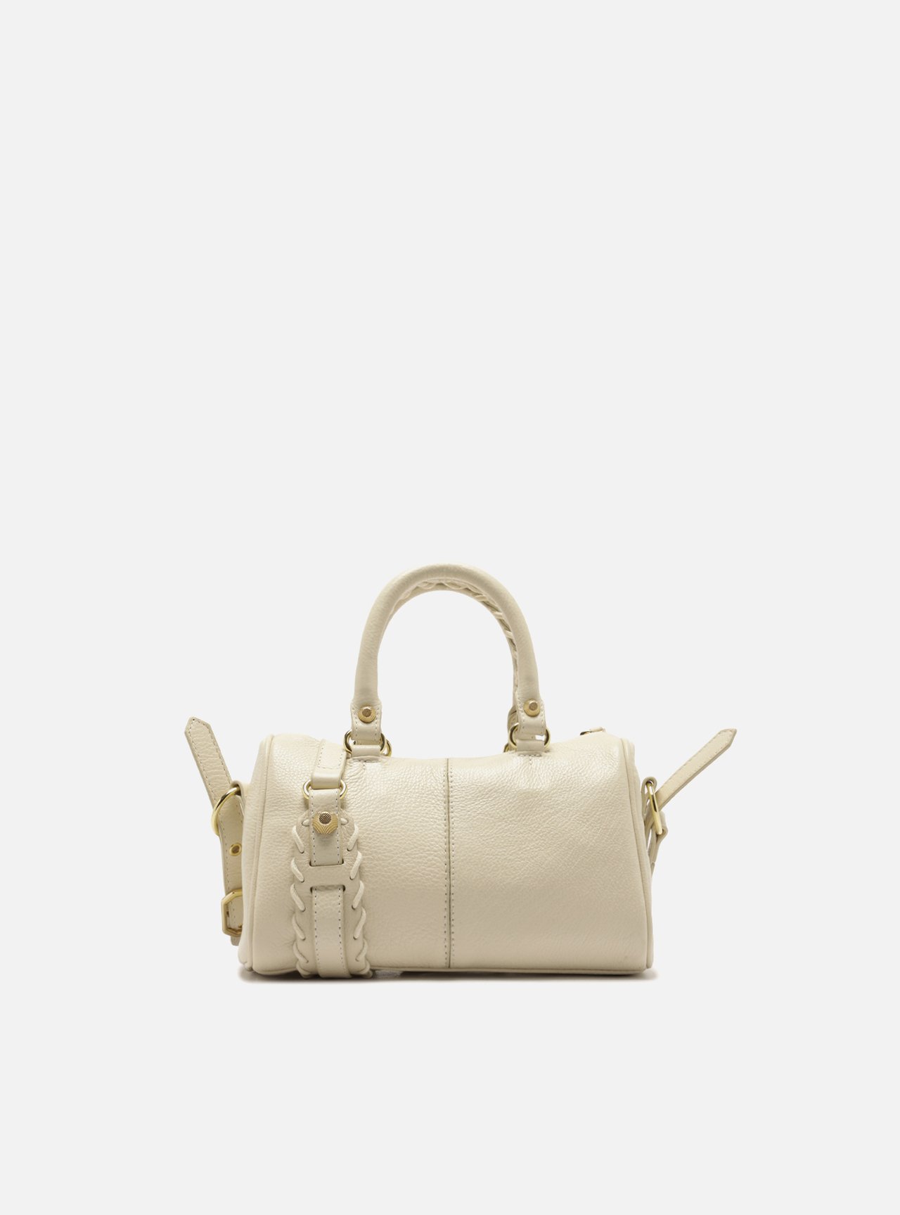 Bolsa Tote Off White Couro Pequena Alça Tressê — foto 3
